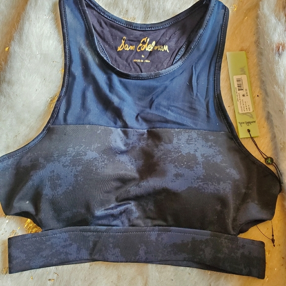 Sam Edelman Blue Cloud/Camo Sports Bra NWT - Picture 1 of 3